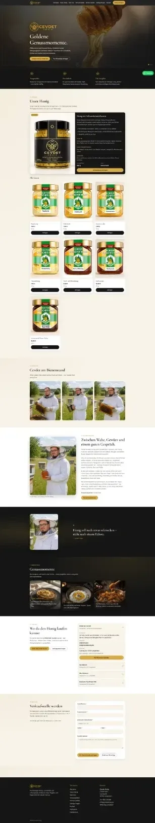 Screenshot der Website Cevdet Honig